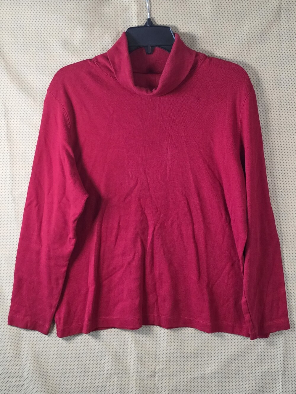 Jones New York Sport Women Red Cowl Neck Long Sleeve Cotton Top Pullover 1X